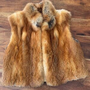 Women’s Vintage (homemade?) Fur Vest in Brown Coachella vibes!